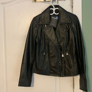 Womens Black Moto Jacket Sz S